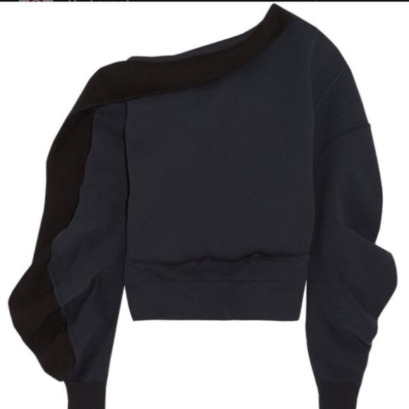 Burberry London Runway Sweatshirt asymmetrical off shoulder rare unique blue - Picture 14 of 14